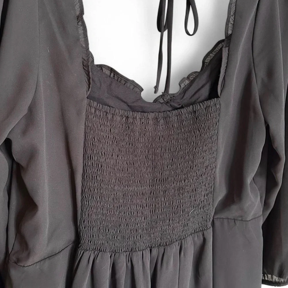 Abercrombie & Fitch XL Black Long Sleeve Mini Dress - Picture 4 of 6